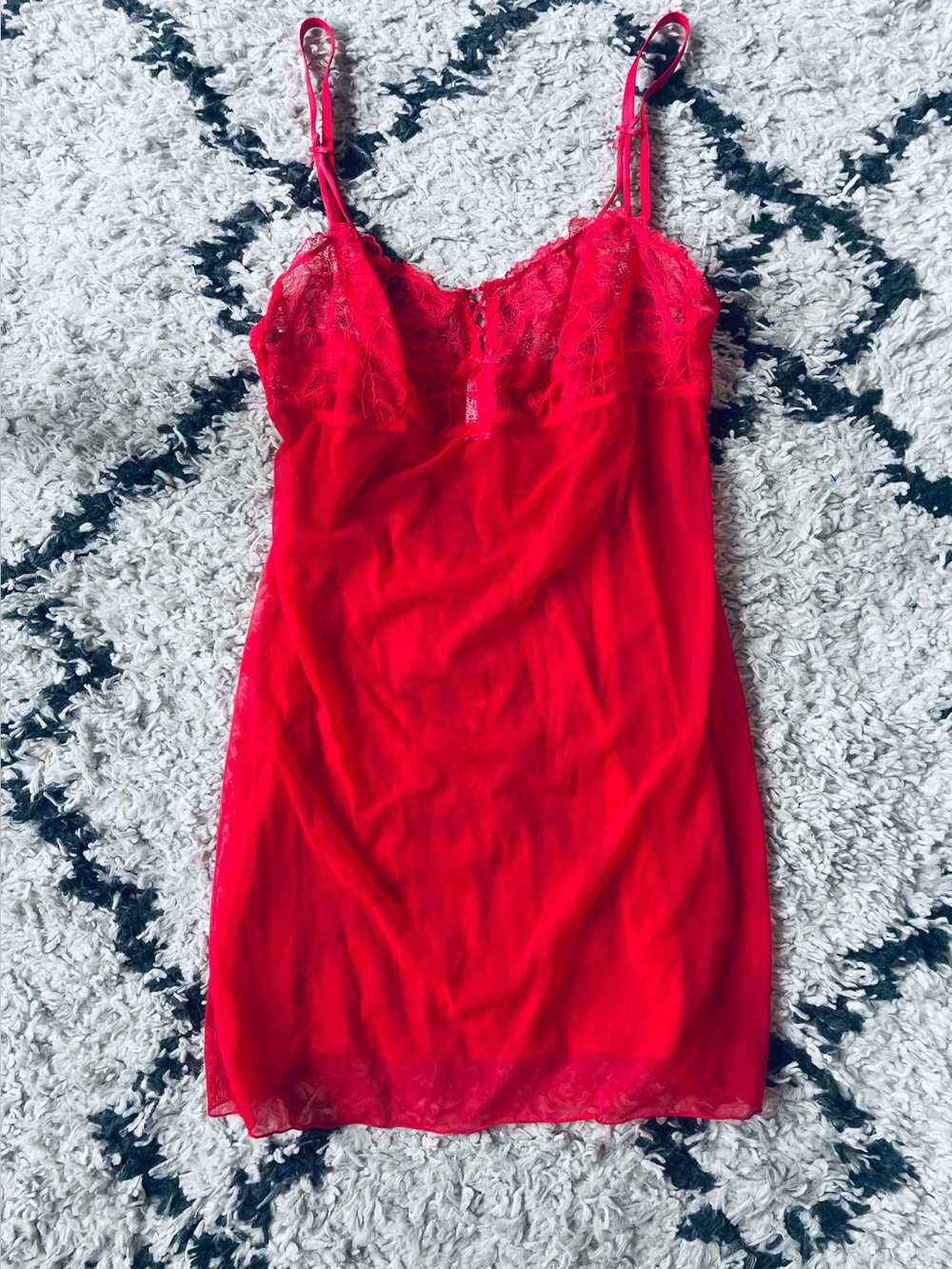 Red Lace Slip Chemise